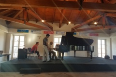 Avec Dmitry Bashkirov in Lake Como Piano International Academy